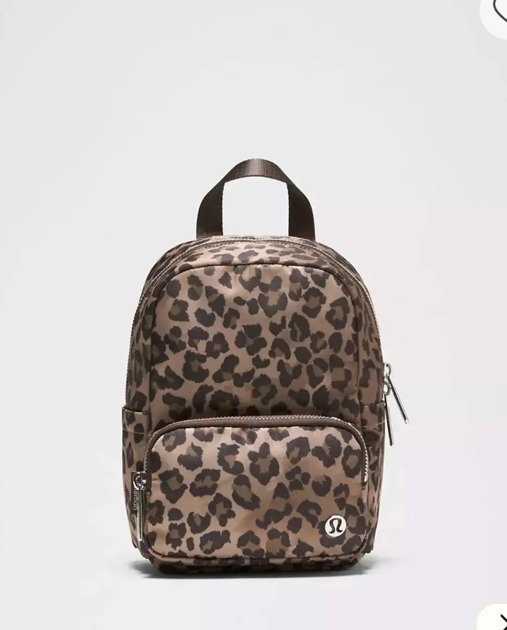 Lululemon Everywhere Backpack Mini 4L Metal Hardware True Leopard Multi/Oxford R
